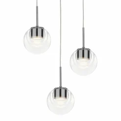 Kundalini Dew 3 suspension LED à 3 lampes chrome| Suspensions Led|Suspensions