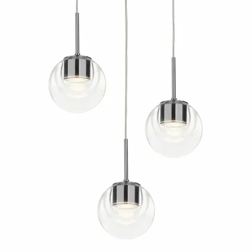 Kundalini Dew 3 suspension LED à 3 lampes chrome| Suspensions Led|Suspensions