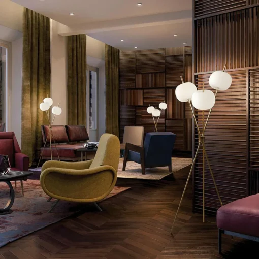 Kundalini Kushi - lampadaire LED moderne, laiton| Lampadaires Led|Lampadaires