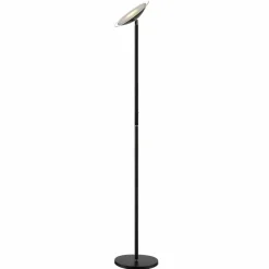 Lindby Lampadaire à éclairage indirect LED Malea, noir| Lampadaires Led|Lampadaires