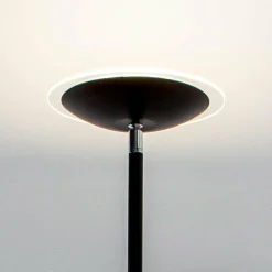 Lindby Lampadaire à éclairage indirect LED Malea, noir| Lampadaires Led|Lampadaires