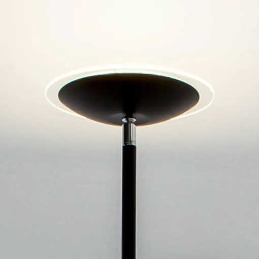 Lindby Lampadaire à éclairage indirect LED Malea, noir| Lampadaires Led|Lampadaires