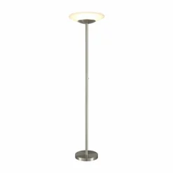 Lindby Lampadaire à éclairage indirect LED Ragna nickel mat, verre/métal,| Lampadaires Led|Lampadaires