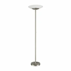 Lindby Lampadaire à éclairage indirect LED Ragna nickel mat, verre/métal,| Lampadaires Led|Lampadaires