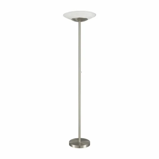 Lindby Lampadaire à éclairage indirect LED Ragna nickel mat, verre/métal,| Lampadaires Led|Lampadaires