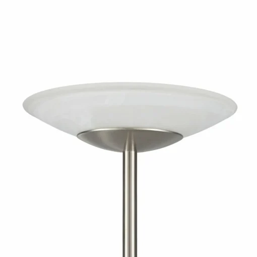 Lindby Lampadaire à éclairage indirect LED Ragna nickel mat, verre/métal,| Lampadaires Led|Lampadaires