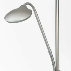 ORION Lampadaire à éclairage indirect Cobra avec liseuse nickel| Lampadaires Led|Lampadaires