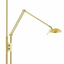 Knapstein Lampadaire à éclairage indirect LED Jona, liseuse, laiton mat| Lampadaires Led|Lampadaires