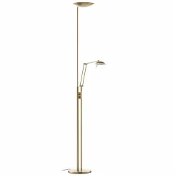 Knapstein Lampadaire à éclairage indirect LED Jona, liseuse, laiton mat| Lampadaires Led|Lampadaires