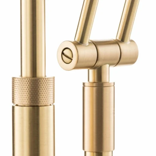 Knapstein Lampadaire à éclairage indirect LED Jona, liseuse, laiton mat| Lampadaires Led|Lampadaires