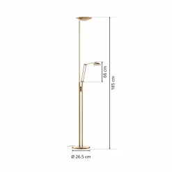 Knapstein Lampadaire à éclairage indirect LED Jona, liseuse, laiton mat| Lampadaires Led|Lampadaires