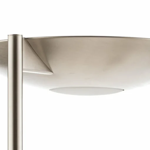 Knapstein Lampadaire à éclairage indirect LED Jona, liseuse, nickel mat| Lampadaires Led|Lampadaires