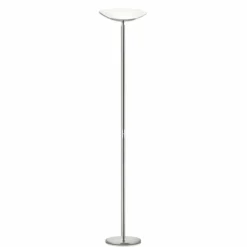 Knapstein Lampadaire à éclairage indirect LED Mika, nickel-chromé| Lampadaires Led|Lampadaires