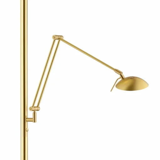 Knapstein Lampadaire à éclairage indirect LED Lya, liseuse, laiton mat| Lampadaires Led|Lampadaires