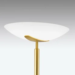 Knapstein Lampadaire à éclairage indirect LED Lya, liseuse, laiton mat| Lampadaires Led|Lampadaires