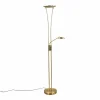 Lindby Lampadaire à éclairage indirect Eda avec variateur, laiton| Lampadaires Led|Lampadaires