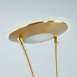Lindby Lampadaire à éclairage indirect Eda avec variateur, laiton| Lampadaires Led|Lampadaires