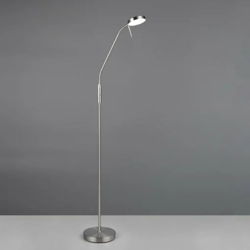 Reality Leuchten Lampadaire à LED rechargeables Moreno, nickel mat, CCT, intensité variable| Lampadaires Led|Lampadaires