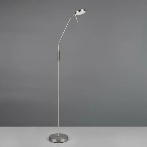 Reality Leuchten Lampadaire à LED rechargeables Moreno, nickel mat, CCT, intensité variable| Lampadaires Led|Lampadaires