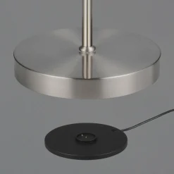 Reality Leuchten Lampadaire à LED rechargeables Moreno, nickel mat, CCT, intensité variable| Lampadaires Led|Lampadaires