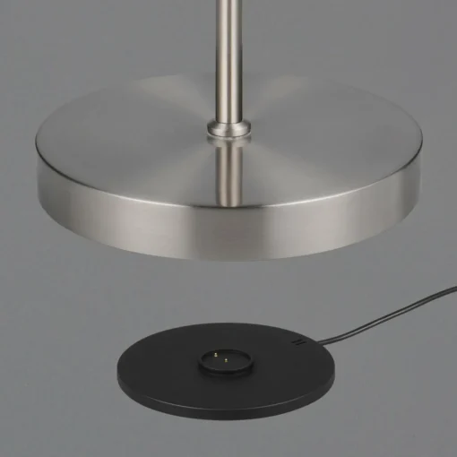 Reality Leuchten Lampadaire à LED rechargeables Moreno, nickel mat, CCT, intensité variable| Lampadaires Led|Lampadaires