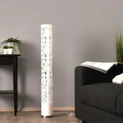 Lindby Lampadaire Alisea, RGBW, télécommande, blanc, métal| Lampadaires Led|Lampadaires