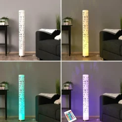 Lindby Lampadaire Alisea, RGBW, télécommande, blanc, métal| Lampadaires Led|Lampadaires