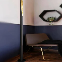 EGLO Lampadaire LED Barbotto en noir/or| Luminaires Led D'Intérieur