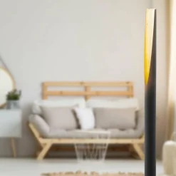 EGLO Lampadaire LED Barbotto en noir/or| Luminaires Led D'Intérieur