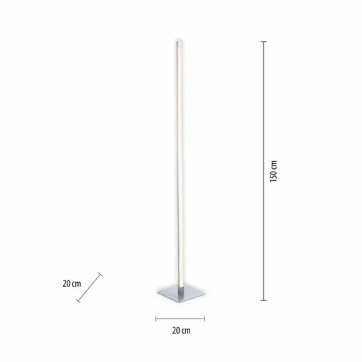 JUST LIGHT. Lampadaire LED Bella, droit, pied angulaire, acier| Lampadaires Led|Lampadaires