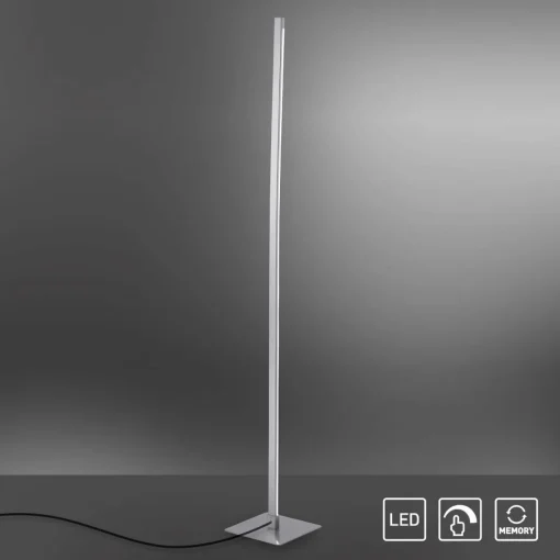 JUST LIGHT. Lampadaire LED Bella, droit, pied angulaire, acier| Lampadaires Led|Lampadaires