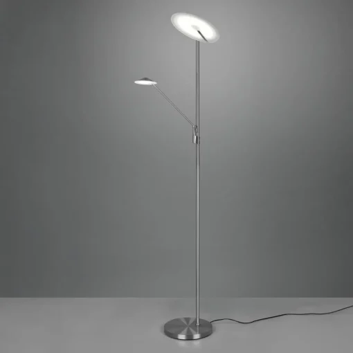 Trio Lighting Lampadaire LED Brantford liseuse, nickel mat| Lampadaires Led|Lampadaires