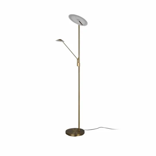 Trio Lighting Lampadaire LED Brantford liseuse, laiton ancien| Lampadaires Led|Lampadaires