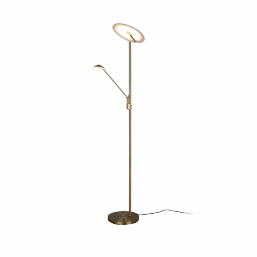 Trio Lighting Lampadaire LED Brantford liseuse, laiton ancien| Lampadaires Led|Lampadaires