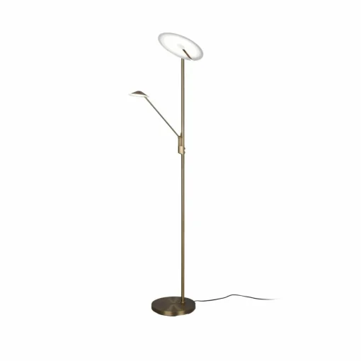 Trio Lighting Lampadaire LED Brantford liseuse, laiton ancien| Lampadaires Led|Lampadaires