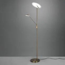 Trio Lighting Lampadaire LED Brantford liseuse, laiton ancien| Lampadaires Led|Lampadaires