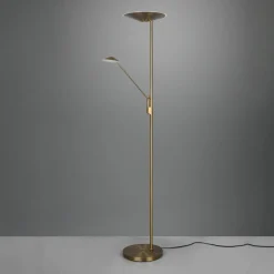 Trio Lighting Lampadaire LED Brantford liseuse, laiton ancien| Lampadaires Led|Lampadaires