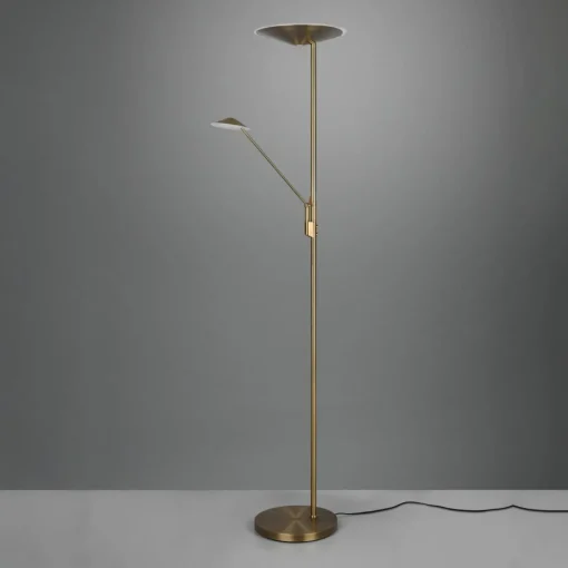 Trio Lighting Lampadaire LED Brantford liseuse, laiton ancien| Lampadaires Led|Lampadaires