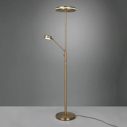Trio Lighting Lampadaire LED Franklin, liseuse, laiton ancien| Lampadaires Led|Lampadaires