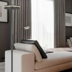 Trio Lighting Lampadaire LED Franklin, liseuse, anthracite| Lampadaires Led|Lampadaires