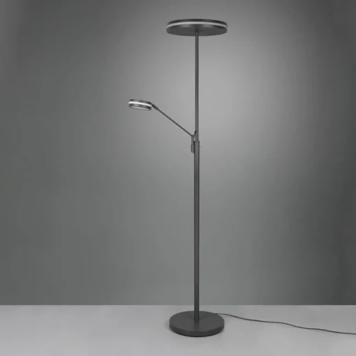 Trio Lighting Lampadaire LED Franklin, liseuse, anthracite| Lampadaires Led|Lampadaires