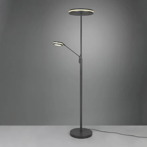 Trio Lighting Lampadaire LED Franklin, liseuse, anthracite| Lampadaires Led|Lampadaires