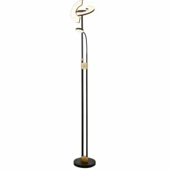 Searchlight Lampadaire LED Gio, laiton satiné/noir| Lampadaires Led|Lampadaires