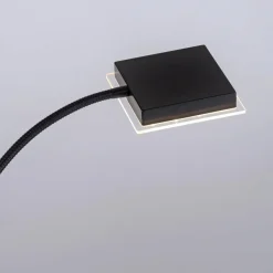 JUST LIGHT. Lampadaire LED Hans avec liseuse, angulaire, noir| Lampadaires Led|Lampadaires