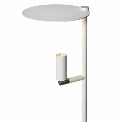Carpyen Lampadaire LED Kelly, spot réglable, blanc/nickel| Lampadaires Led|Lampadaires