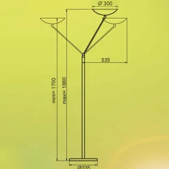 Aluminor Lampadaire LED Lib V, hauteur réglable, argenté| Lampadaires Led|Lampadaires