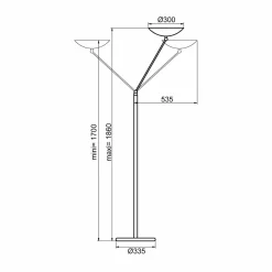 Aluminor Lampadaire LED Lib V, hauteur réglable, argenté| Lampadaires Led|Lampadaires