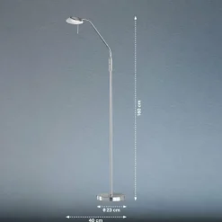 FISCHER & HONSEL Lampadaire LED Pool TW, à 1 lampe, nickel| Lampadaires Led|Lampadaires