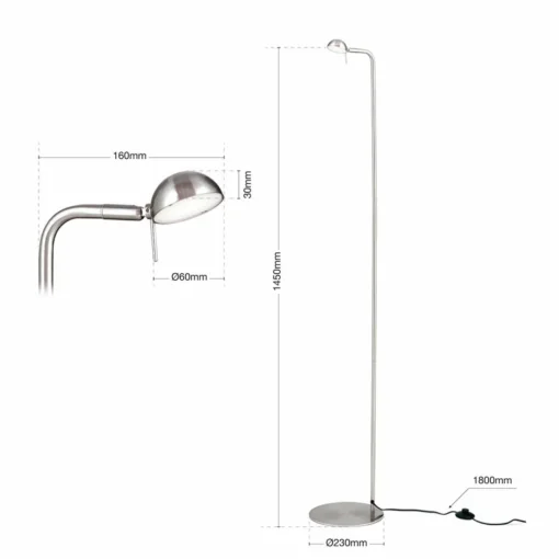 ORION Lampadaire LED Student à tête inclinable| Lampadaires Led|Lampadaires