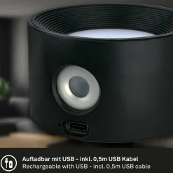 Briloner Lampe à pince LED rechargeable Tari, noir, CCT, variateur tactile, USB| Luminaires Led D'Intérieur
